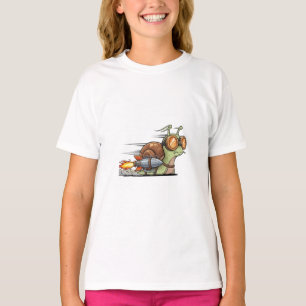 Schneller Raketenschnecke mit Schutzbrille Kinder T-Shirt