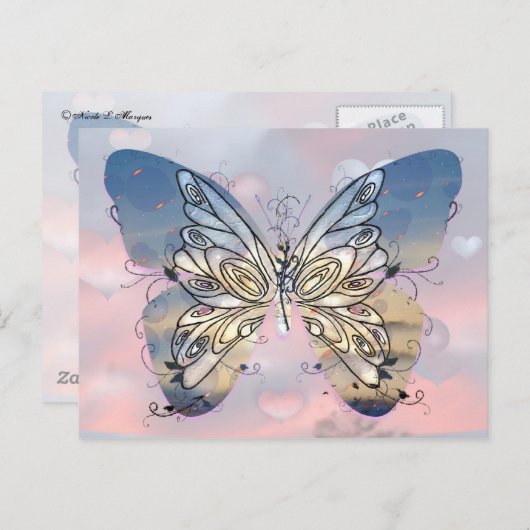 Schneller Schmetterling Postkarte (Vorne/Hinten)