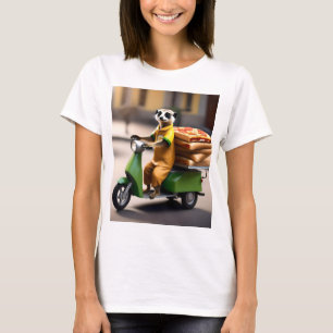 Schneller Service: Erdmännchen liefert Pizza mit T T-Shirt