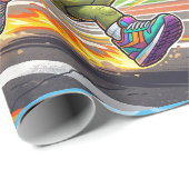 Schneller Turtle Sprinter Athletischer Läufer Geschenkpapier (Rolleneckpunkt)