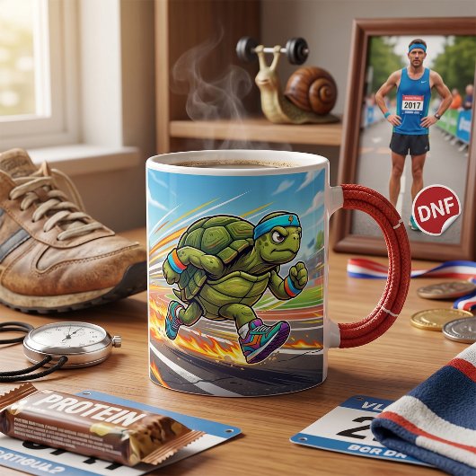 Schneller Turtle Sprinter Athletischer Läufer Kaffeetasse