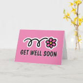 Schneller und niedlich rosa Blume-Design Karte (Gelbe Blume)