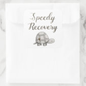 Schnellere Erholung - Gute Karte Quadratischer Aufkleber (Tasche)