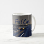 Schnelles Auto Mitternachtsflucht offene Straße Ta Kaffeetasse (VorderseiteRechts)