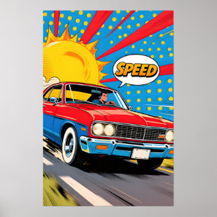Schnelles Auto Pop Art Poster