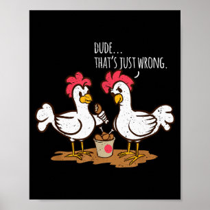 Schnelles Essen Hühnchenflügel Lustige Frittierte Poster