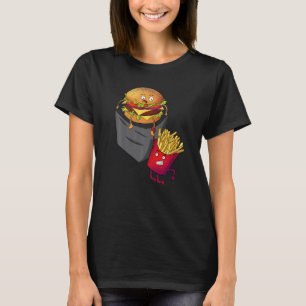 Schnelles Essen in Pocket Fries Burger Pommes Frit T-Shirt