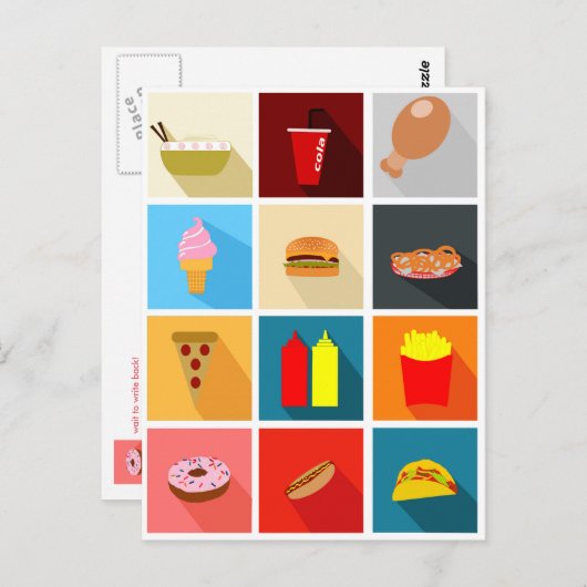 Schnelles Essen zum Spaß Postkarte (Vorne/Hinten)