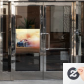 Schnelles Fahren des Sportwagens - Erwachsener & K Fensteraufkleber (Büro Tür)