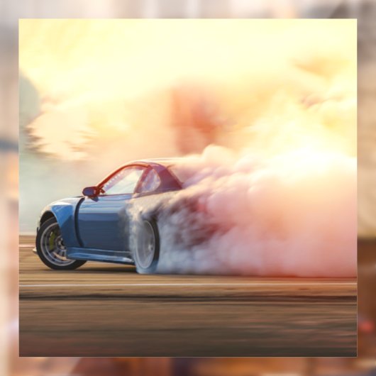 Schnelles Fahren des Sportwagens - Erwachsener & K Fensteraufkleber (Blatt 2)