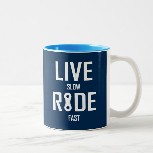 Schnelles Fahren mit Live Slow Ride Zweifarbige Tasse (Rechts)