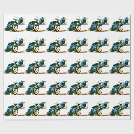 Schnelles fantastisches Speedway-Motorrad Geschenkpapier (Flach)