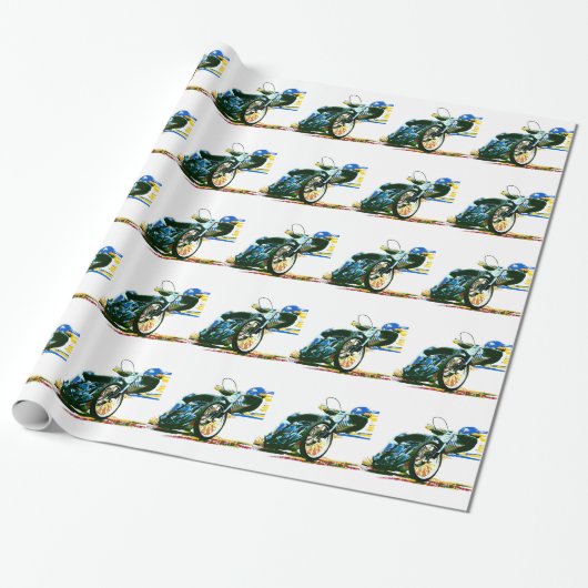 Schnelles fantastisches Speedway-Motorrad Geschenkpapier (Ungerollt)