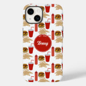 Schnelles Futter Burger Fries Muster Monogramm Case-Mate iPhone Hülle (Rückseite)