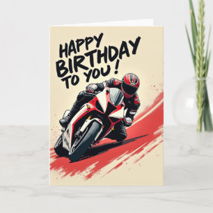 Schnelles Geburtstags-Motorrad-Kunstkarte Karte
