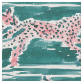 SCHNELLES GEPARDE Safari Boho Chic-Aquarell Stoff (Nahaufnahme)