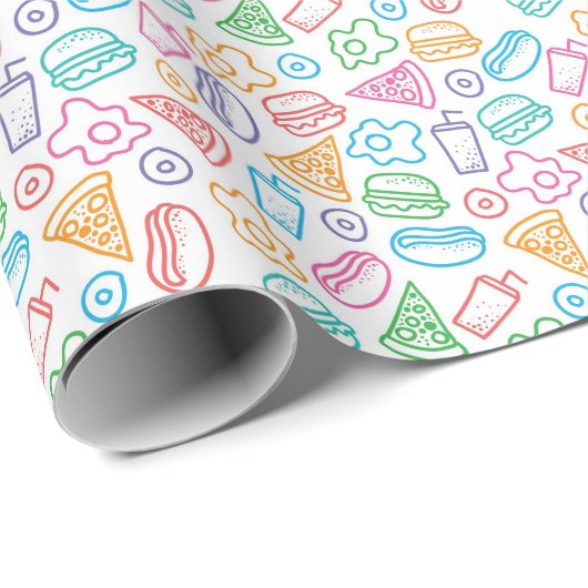 Schnelles Lebensmittelmuster Geschenkpapier (Rolleneckpunkt)