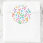 Schnelles Lebensmittelmuster Runder Aufkleber (Tasche)