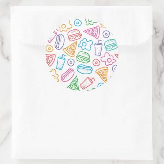 Schnelles Lebensmittelmuster Runder Aufkleber (Tasche)