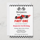 Schnelles Party eines Rennwagens Einladung (Vorderseite)