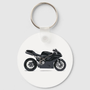 Schnelles schwarzes Motorrad Schlüsselanhänger