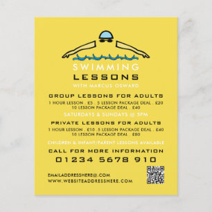 Schnelles Schwimmsymbol, Schwimmen Lektion Werbung Flyer