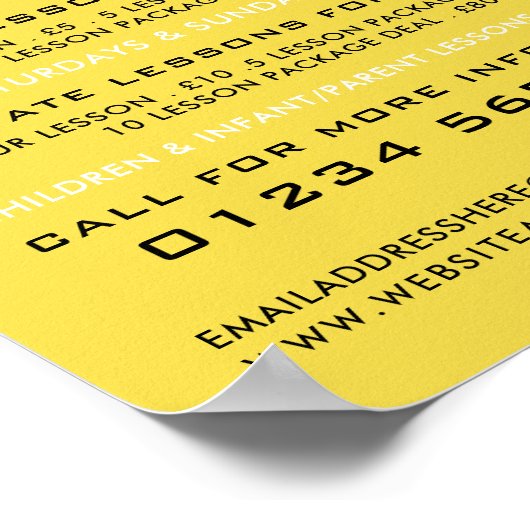 Schnelles Schwimmsymbol, Schwimmen Lektion Werbung Poster (Ecke)