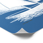 Schnelles Segeln! Wassersport, Vintag. Poster (Ecke)