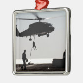 Schnelles Seil des Personals aus einem SH-60F Silbernes Ornament (Links)