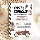 Schnelles und kurioses braunes Rennen Auto 3. Gebu Einladung