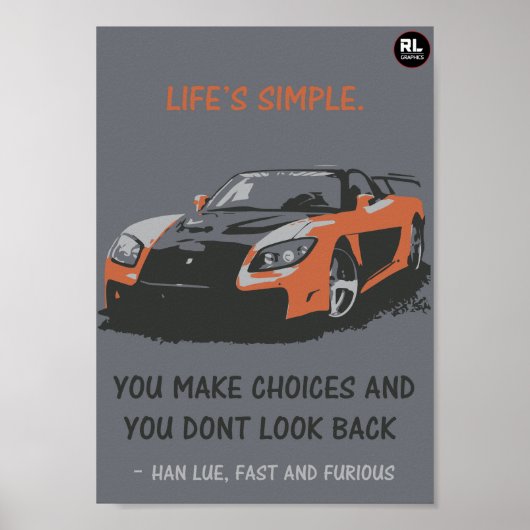 Schnelles und wütendes Zitat-Poster Poster (Vorne)