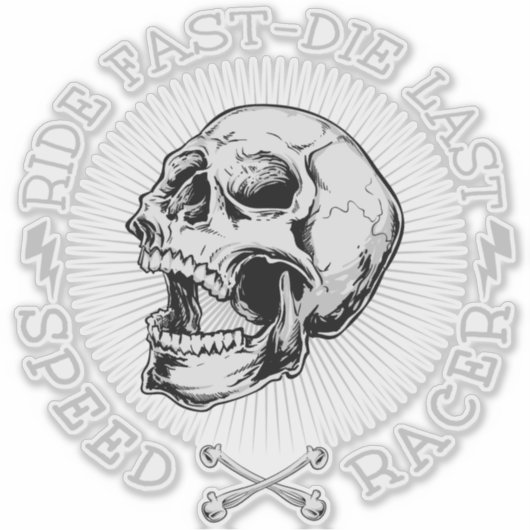 Schnellfahrer-Die der letzten Skull-Speed-Rennknoc Aufkleber (Vorderseite)