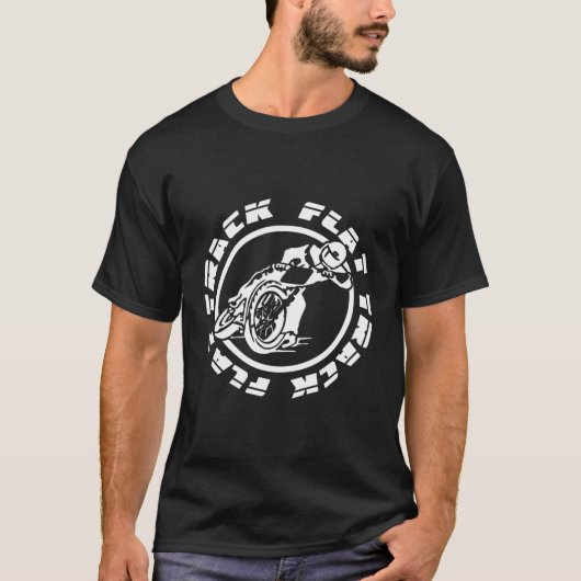 Schnellfahrer mit flachem Motorrad T-Shirt (Vorderseite)