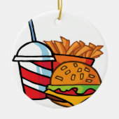 Schnellimbiss-Cheeseburger Keramik Ornament (Vorne)