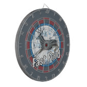 Schnellimbiss-Maultierhirsch Dartscheibe (Vorderseite Links)