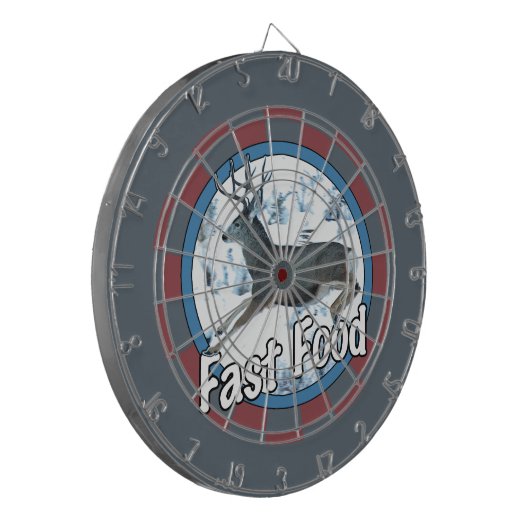 Schnellimbiss-Maultierhirsch Dartscheibe (Vorderseite Links)