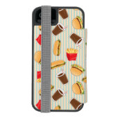 Schnellimbiss-Muster 2 Incipio iPhone Geldbeutel-Hülle (Folio Rückseite)