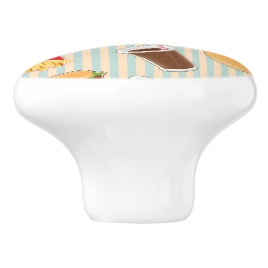 Schnellimbiss-Muster 2 Keramikknauf (Seitenansicht)