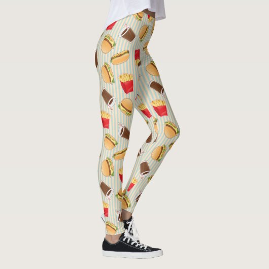 Schnellimbiss-Muster 2 Leggings (Rechts)