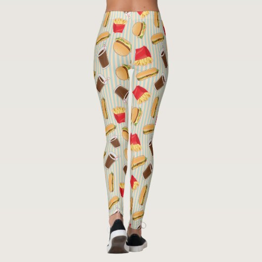 Schnellimbiss-Muster 2 Leggings (Rückseite)