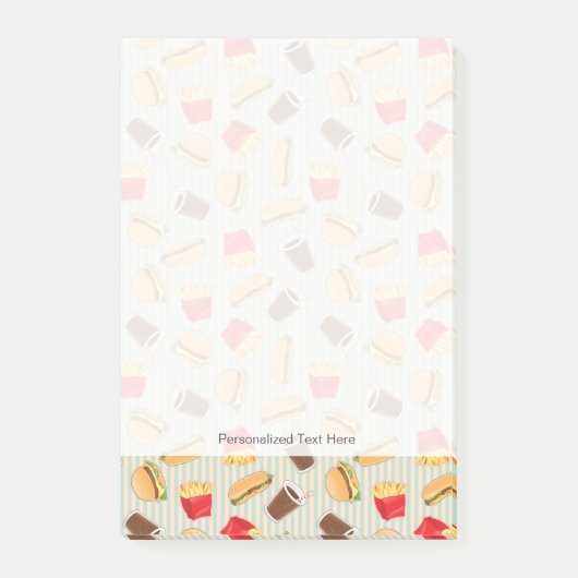 Schnellimbiss-Muster 2 Post-it Klebezettel (Vorderseite)