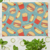 Schnellimbiss-Muster 3 Geschirrtuch (Gefaltet)