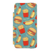 Schnellimbiss-Muster 3 Incipio iPhone Geldbeutel-Hülle (Folio Vorderseite)