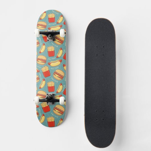 Schnellimbiss-Muster 3 Skateboard (Vorderseite)