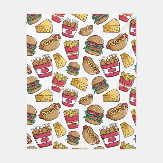 Schnellimbiss-Muster-Fleecedecken Fleecedecke (Vorderseite)