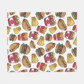 Schnellimbiss-Muster-Fleecedecken Fleecedecke (Vorderseite (Horizontal))