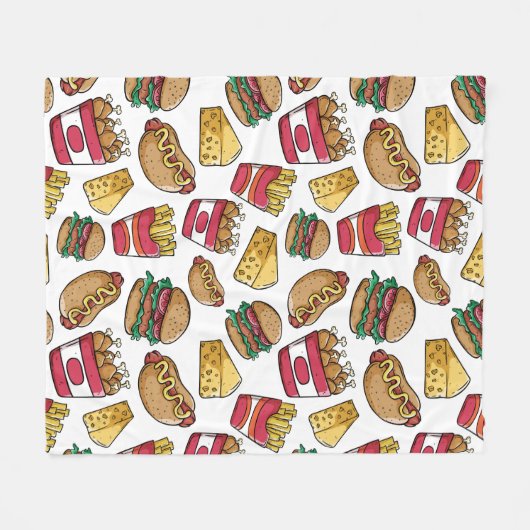 Schnellimbiss-Muster-Fleecedecken Fleecedecke (Vorderseite (Horizontal))