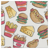 Schnellimbiss-Mustergewebe Stoff (Nahaufnahme)