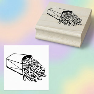 Schnellimbiss Pommes Kunststempel Gummistempel