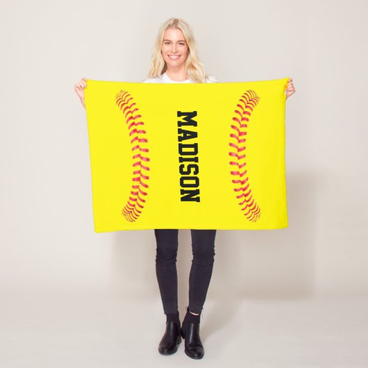 Schnellimbiss-Softball-Individuelle Name oder Text Fleecedecke (Beispiel)